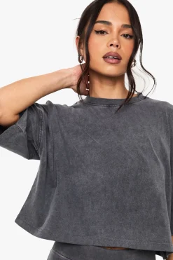 Acid Wash Boxy Crop Tshirt