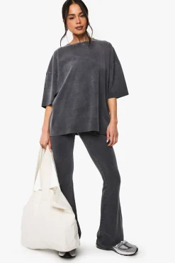boohoo Acid Wash Legging évasé<Femme Pantalons|Leggings