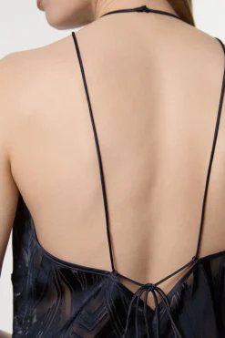 Amelia Graham Burnout Tunique Asymétrique à Col Halter