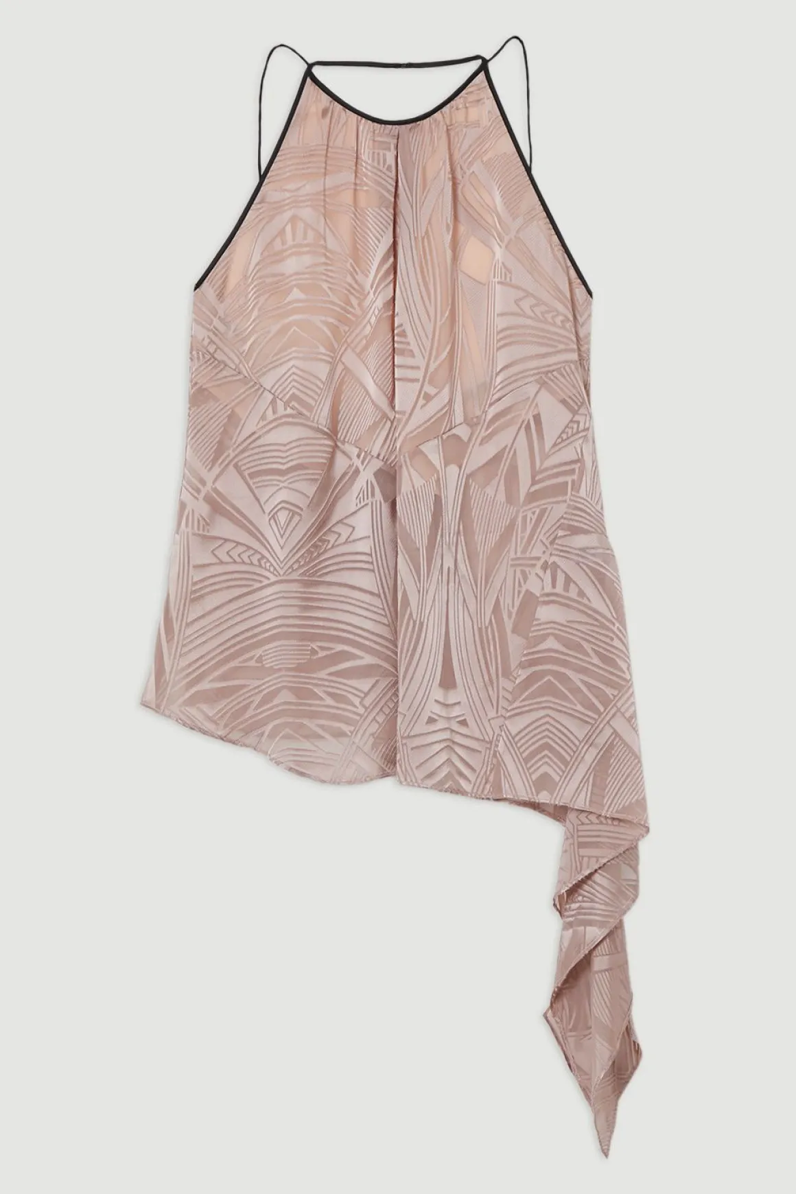 Amelia Graham Petite Tunique Burnout à col halter asymétrique