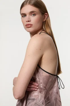 Amelia Graham Petite Tunique Burnout à col halter asymétrique