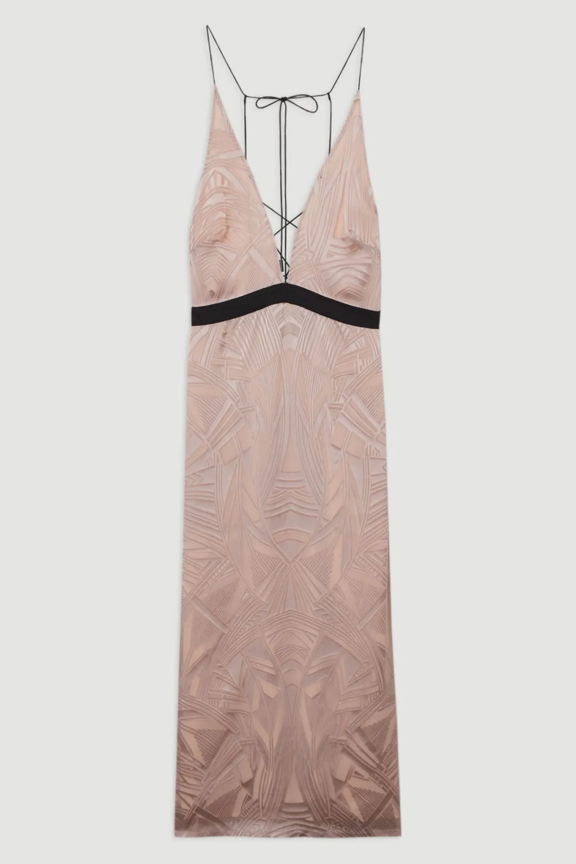 Amelia Graham Robe Colonne en Tissu Tissé avec Détail Lacets Burnout
