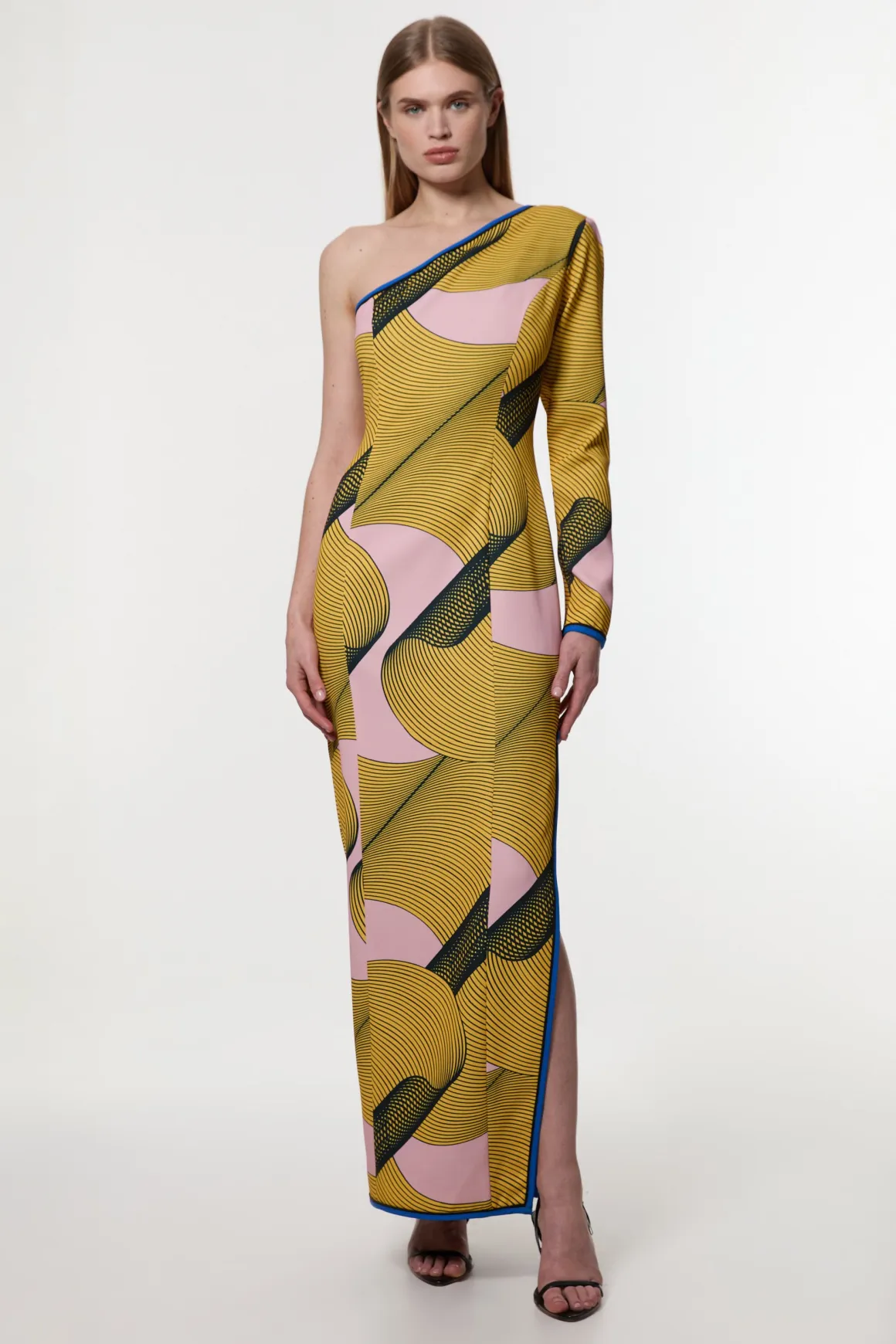 Amelia Graham Robe maxi Cady imprimée à une épaule