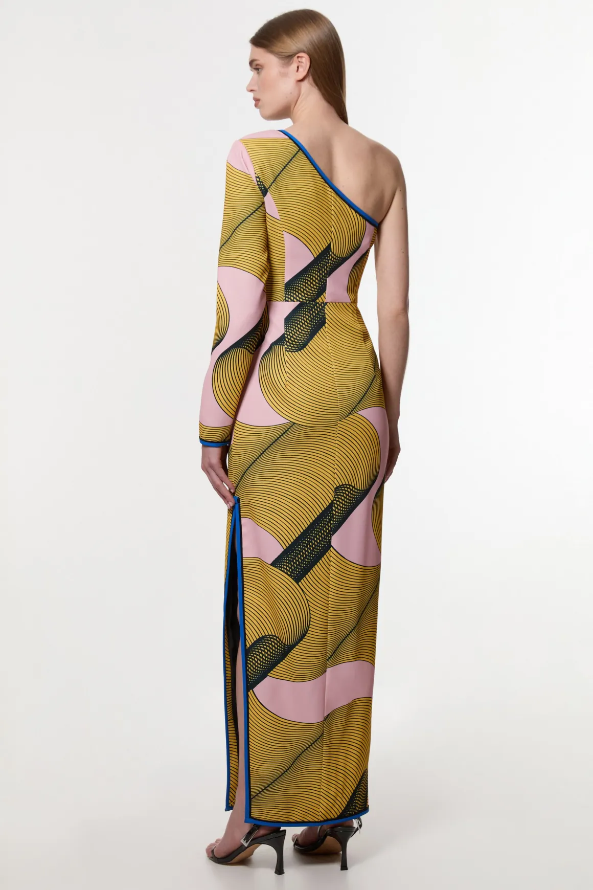 Amelia Graham Robe maxi Cady imprimée à une épaule