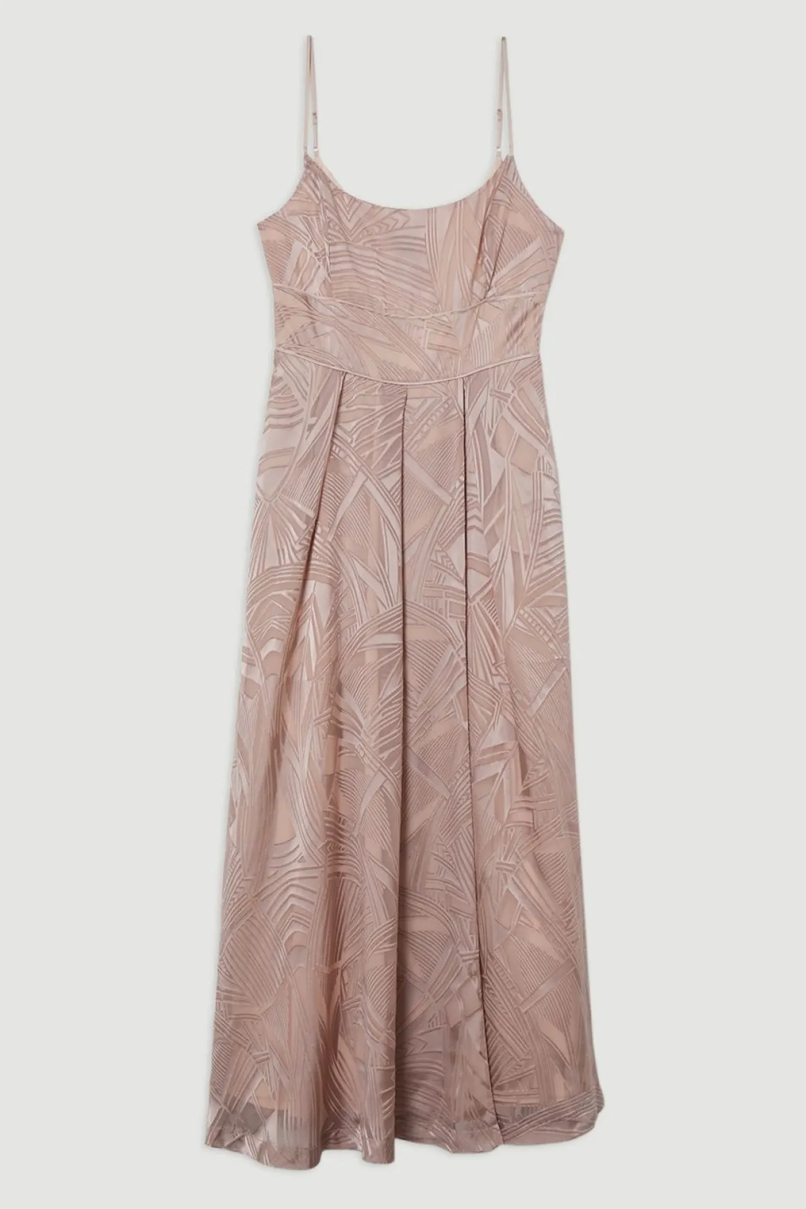 Amelia Graham Robe Maxi de Bal à Bretelles en Tissu Tissé à Effet Burnout avec Fente
