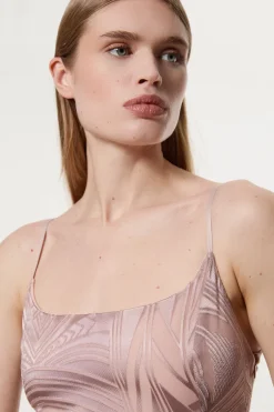 Amelia Graham Robe Maxi de Bal à Bretelles en Tissu Tissé à Effet Burnout avec Fente