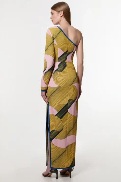 KarenMillen Amelia Graham Robe Maxi Petite Cady Imprimée à Une Épaule<Femme Toutes Les Robes|Robes Longues