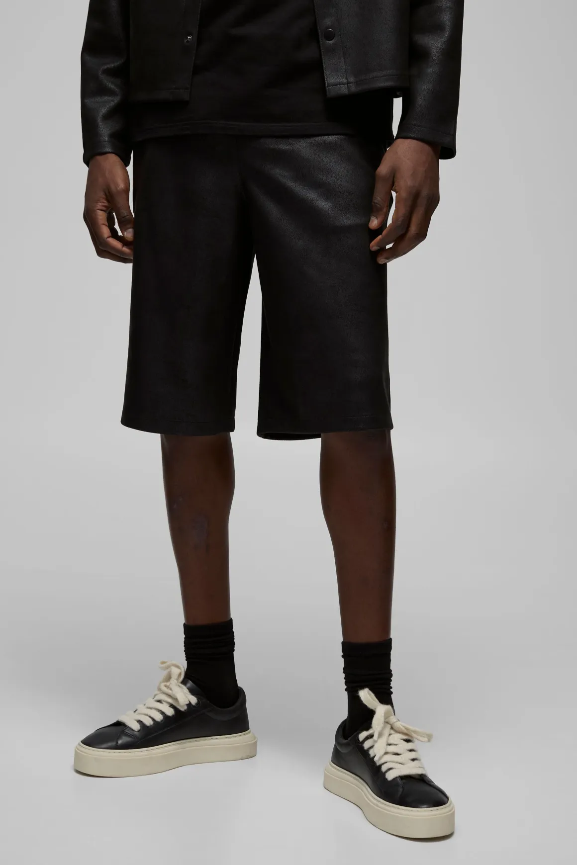 Antique Suédette Jorts à Taille Élastiquée