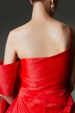 KarenMillen Archive Collection – Mini robe en taffetas petite avec épaule drapée<Femme Toutes Les Robes|Robes D’Automne