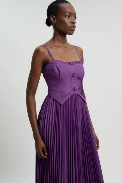 Archive Collection - Robe maxi en coton popeline à corset tissé