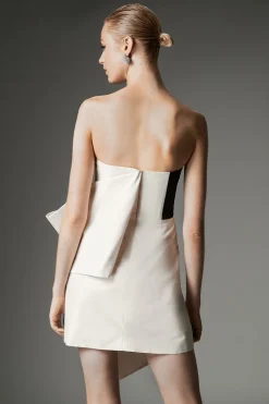 KarenMillen Archive Collection - Robe Mini Tissée à Détail de Nœud en Taffetas<Femme Toutes Les Robes|Robes D’Automne