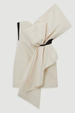 KarenMillen Archive Collection - Robe Mini Tissée à Détail de Nœud en Taffetas<Femme Toutes Les Robes|Robes D’Automne