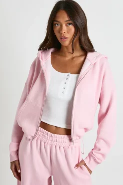 boohoo Ath Archive Sweat à capuche zippé avec appliqué en tissu assorti<Femme Tops D’Automne|Sweats À Capuche Et Sweatshirts