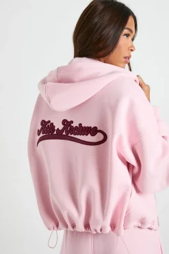 boohoo Ath Archive Sweat à capuche zippé avec appliqué en tissu assorti<Femme Tops D’Automne|Sweats À Capuche Et Sweatshirts