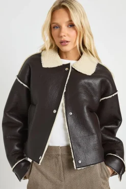 boohoo Aviateur à col, doublé en synthétique<Femme Vestes & Manteaux