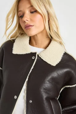 boohoo Aviateur à col, doublé en synthétique<Femme Vestes & Manteaux