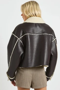 boohoo Aviateur à col, doublé en synthétique<Femme Vestes & Manteaux