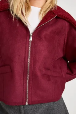 Aviateur Teddy Trim en suède synthétique
