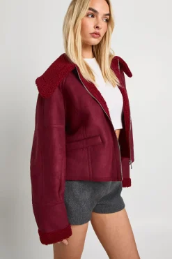Aviateur Teddy Trim en suède synthétique