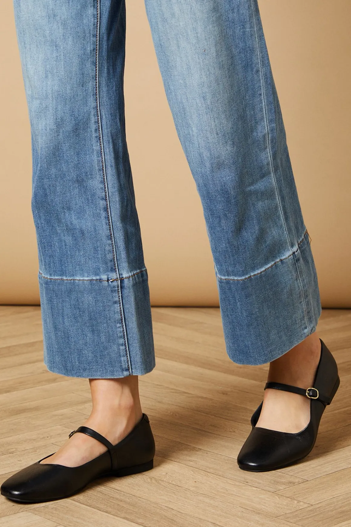Ballerines Belle en Cuir Véritable Mary Jane à Bout Carré