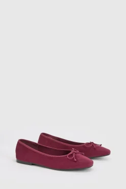 boohoo Ballerines À Bout Carré Coupe Large Avec Nœud Décoratif< Ballerines|Looks De Rentrée