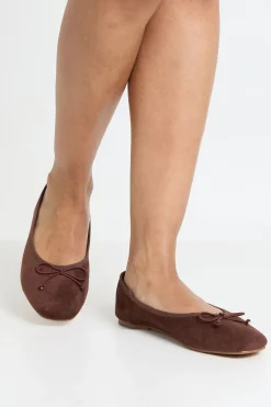 Ballerines À Bout Carré En Synthétique Avec Nœud Décoratif