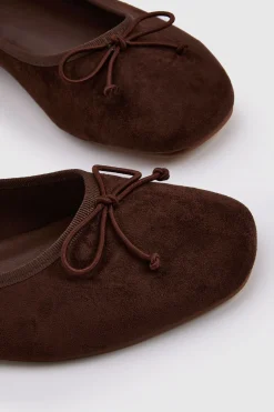 Ballerines À Bout Carré En Synthétique Avec Nœud Décoratif