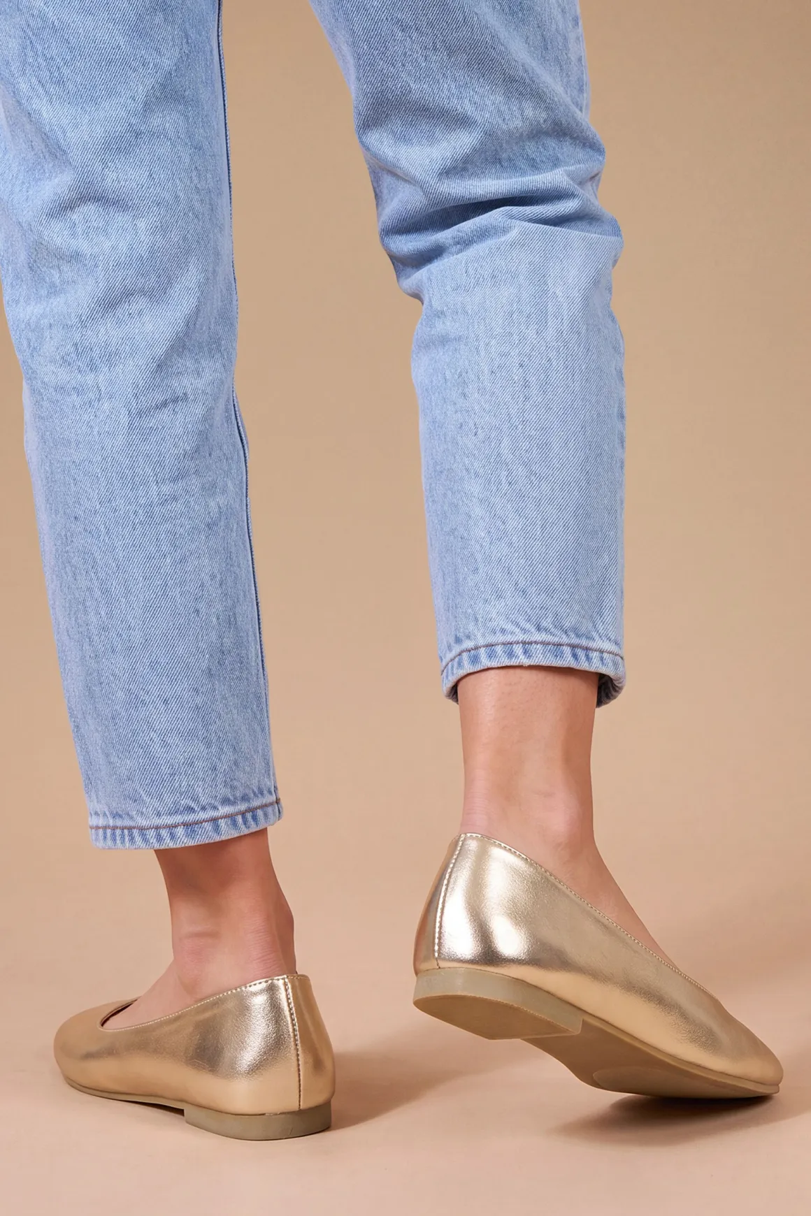Ballerines À Bout Rond Narina En Synthétiquecuir Métallisé