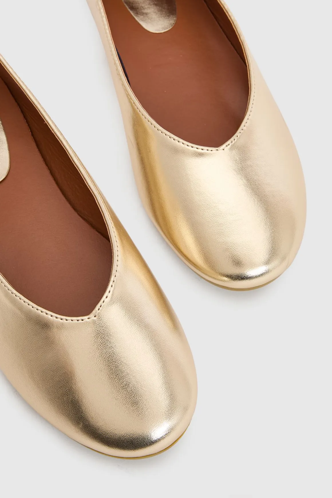 Ballerines À Bout Rond Narina En Synthétiquecuir Métallisé