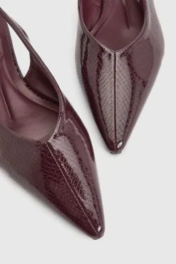 Ballerines À Bride Arrière Pointues En Synthétiquecuir Effet Croco Mabel