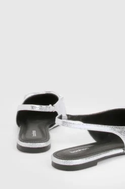 Ballerines à Bride Arrière Pointues avec Détail Nœud