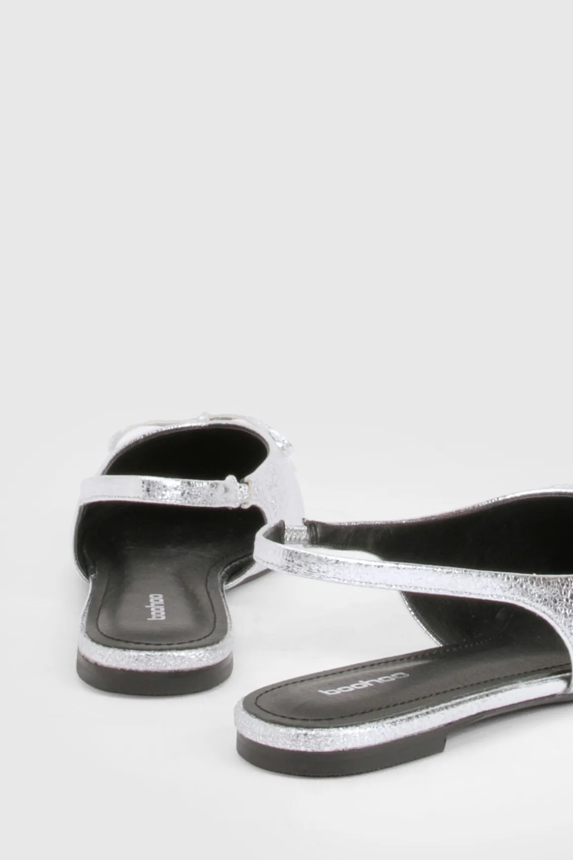 Ballerines à Bride Arrière Pointues avec Détail Nœud