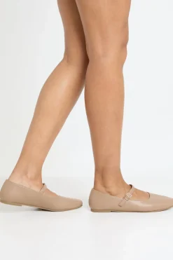 Ballerines À Bride En Synthétique Souple Avec Détail