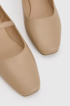 Ballerines À Bride En Synthétique Souple Avec Détail