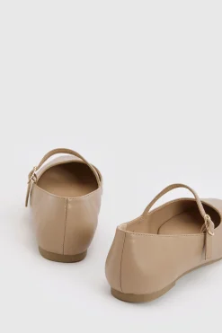 Ballerines À Bride En Synthétique Souple Avec Détail