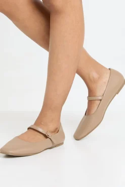 Ballerines À Bride En Synthétique Souple Avec Détail