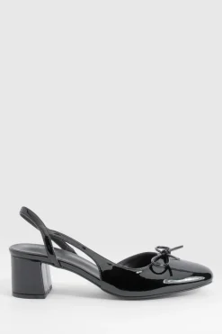 Ballerines à brides au talon compensé bas et nœud