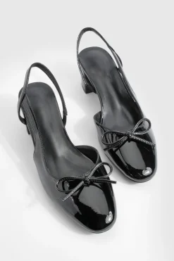 Ballerines à brides au talon compensé bas et nœud