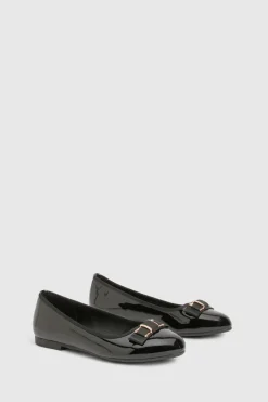 Ballerines à détail de nœud doré