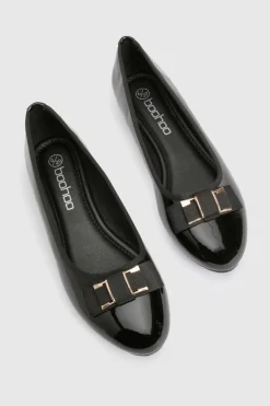 Ballerines à détail de nœud doré