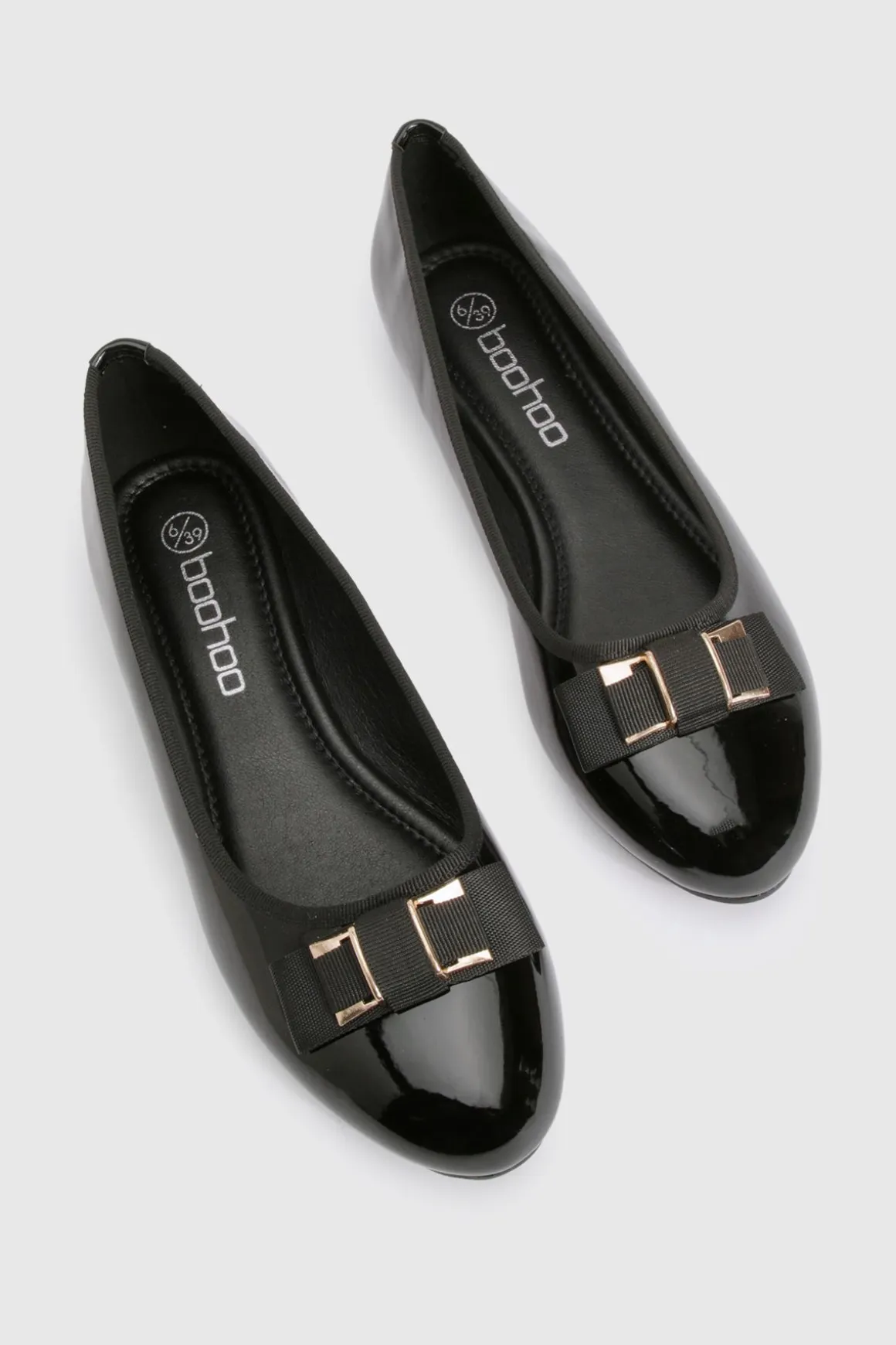 Ballerines à détail de nœud doré