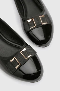 Ballerines à détail de nœud doré