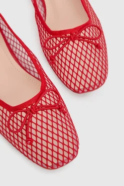 Ballerines En Mesh Avec Nœud Décoratif