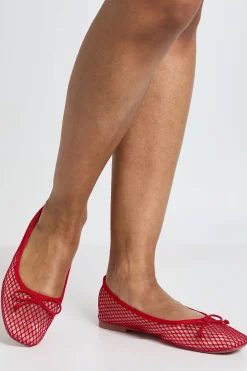 Ballerines En Mesh Avec Nœud Décoratif