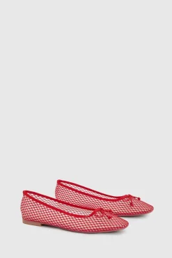 Ballerines En Mesh Avec Nœud Décoratif