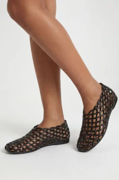 Ballerines En Plastique Gélifié À Bout Rond Et Tressage Ajouré