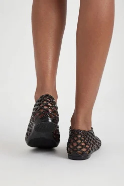 Ballerines En Plastique Gélifié À Bout Rond Et Tressage Ajouré
