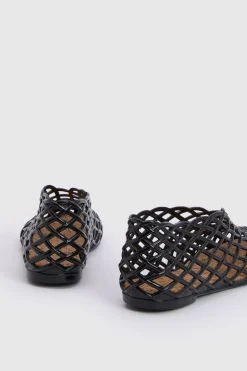 Ballerines En Plastique Gélifié À Bout Rond Et Tressage Ajouré