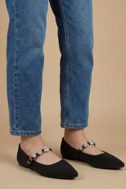 Ballerines Jem En Satin Avec Broche Fleur Détail Bride Maryjane