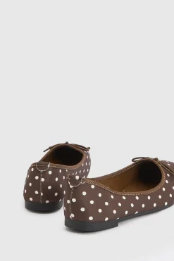 Ballerines Katerina En Satin À Pois Avec Nœud